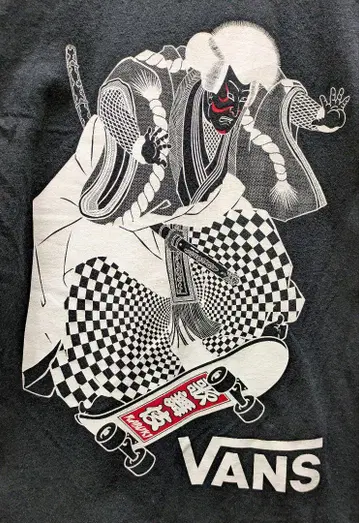 VANS 재팬 컬처 숏 슬리브 티셔츠 블랙 L 가부키