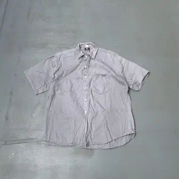 90s GUNG HO USA제 페이드 반팔 워크 셔츠 그레이 코튼