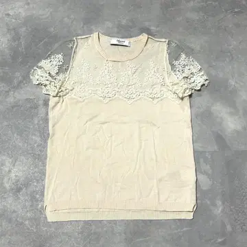 블루 걸 블루 마린 반팔 자수 레이스 꽃무늬 이탈리아제