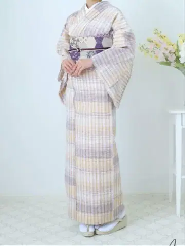 아와 시지라 목화 기모노 직조 흐림 가슴 너비 넓은