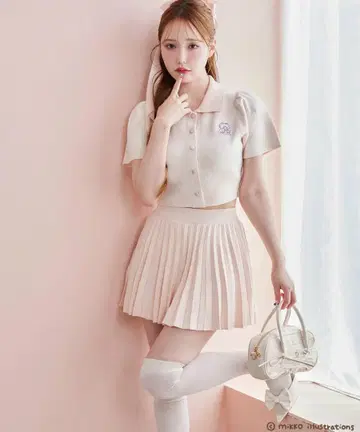 NICE CLAUP mikko 셋업 핑크 플리츠 스커트만