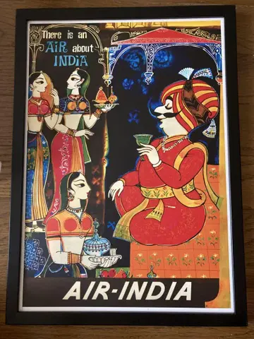AIR-INDIA 포스터 약 60cm x 40cm