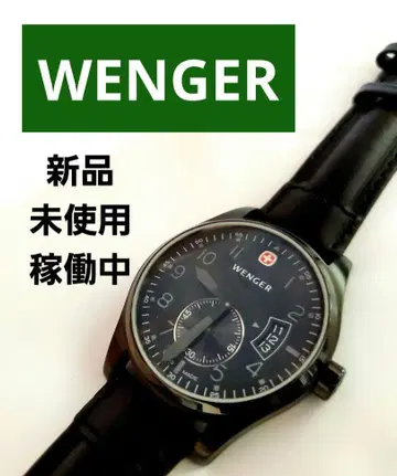WENGER 웬저 손목시계 가죽 벨트 블랙