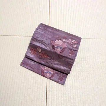 예쁜 보라색 계열의 세련된 오비(약 24cm) 나고야 오비
