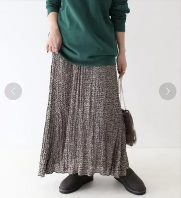 SLOBE IENA 슬로브 이에나 레오파드 플리츠 스커트 그레이