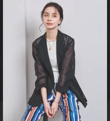 UNITED ARROWS 블랙 유나이티드 애로우즈 C 시어 자켓