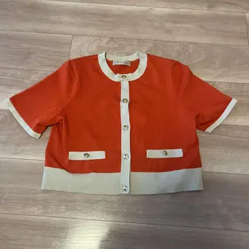 JUSGLITTY 바이컬러 숏 가디건