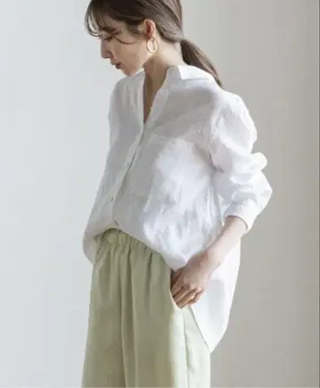 NOBLE 노블 23SS 린넨 레귤러 핏 셔츠 화이트