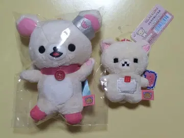 코리락쿠마 딸기 용사 픽셀 매달린 봉제 인형 2개 세트