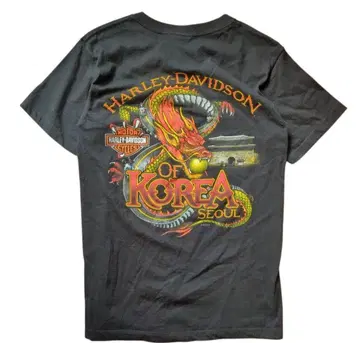 HARLEY-DAVIDSON 반팔 티셔츠 양면 프린트 M 블랙