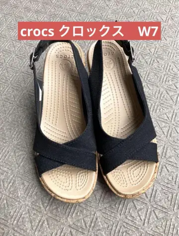 크록스 블랙 웨지 샌들 24cm USW7