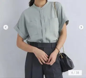 그린 라벨 릴랙싱 스탠드 숏 슬리브 포켓 셔츠