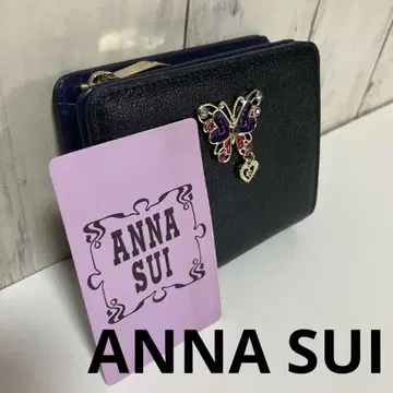 미사용 새상품 ANNA SUI 두겹 지갑 글래머러스 블랙