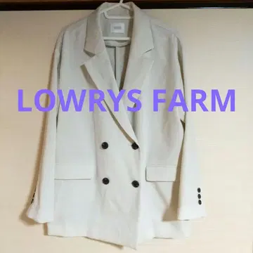 LOWRYS FARM 홉삭 더블 자켓 아이보리