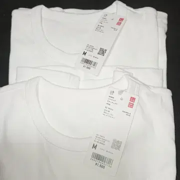 택 포함 새상품 유니클로 소프트 리브 크루넥 T 00 화이트 2장 세트