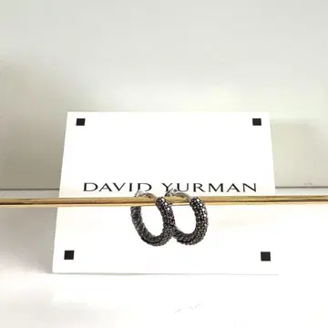 DAVID YURMAN 실버 블랙 다이아몬드 파베 귀걸이