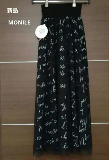 새상품 MONILE 모니레 리본 튤 레이어드 스커트 블랙