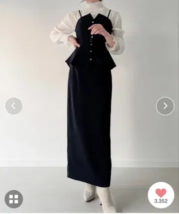 페플럼 뷔스티에 + 타이트 스커트 세트