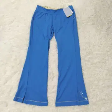 사라카라 블루 스트레치 이지 플레어 팬츠 미사용 택 포함 L
