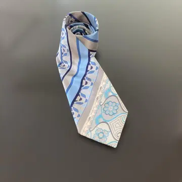 EMILIO PUCCI 실크 넥타이 파랑 그레이