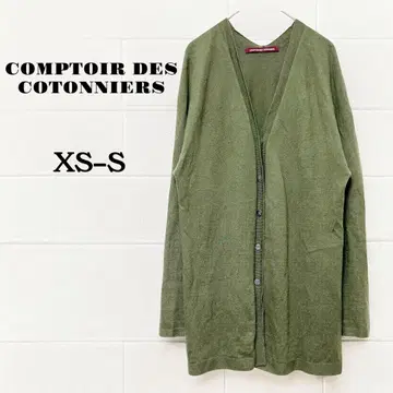 콩트와르 데코토니에 V 넥 가디건 올리브 그린 XS-S 캐시미어