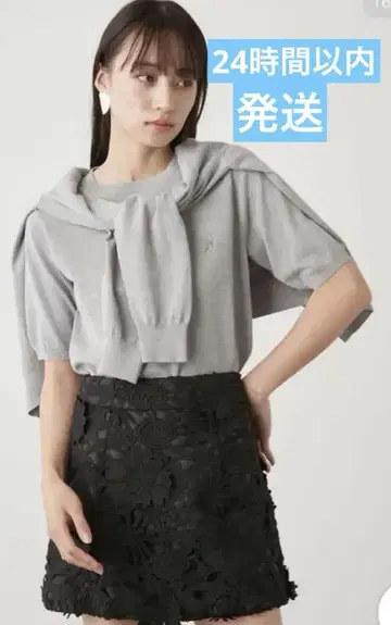 SNIDEL 3D 플라워 레이스 미니 스커트 숏 팬츠