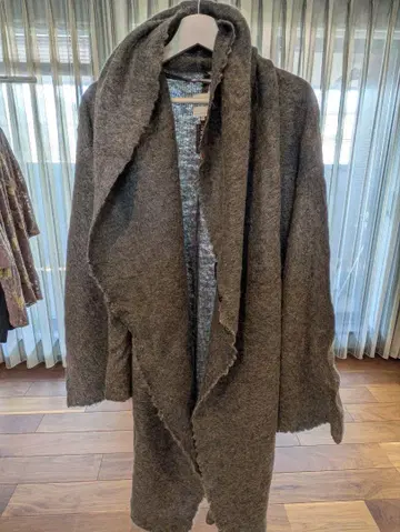 소우소우 모헤어 울 두건 겉옷 단색 모크 L