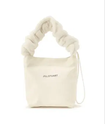 JILL STUART 인조 모피 핸들 비 프리 토트 아이보리
