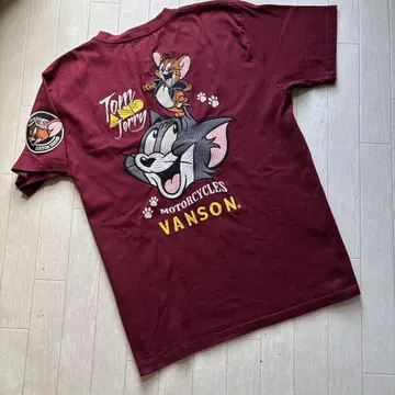 톰과 제리 티셔츠 VANSON 버건디