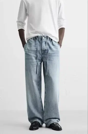 자라 릴랙스 핏 조거 허리 청바지