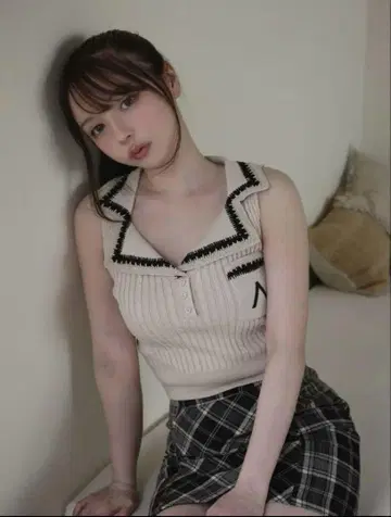 andmary [Mila ribbon knit tops] 베이지