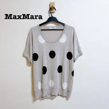 Max Mara 실크 캐시미어 반팔 니트 화이트 택