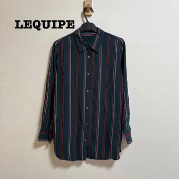 새상품급 LEQUIPE 레킵 스트라이프 셔츠 M 38 일본제