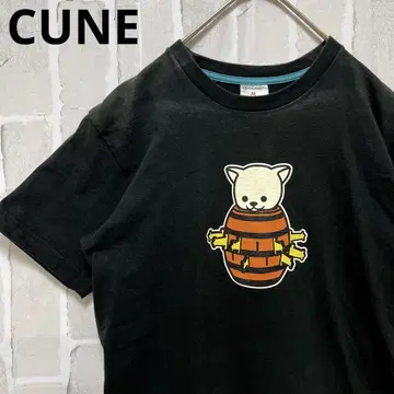 CUNE 큔 애니멀 TARU 위기의 순간 반팔 티셔츠 S 블랙