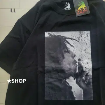 ZION 자이언 밥 말리 카스레 프린트 반팔 티셔츠 LL