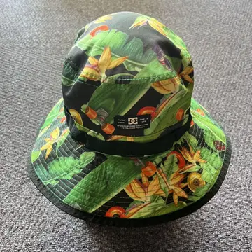 DC shoes 스케이트보드 카모 무늬 버킷 햇 그린/블랙
