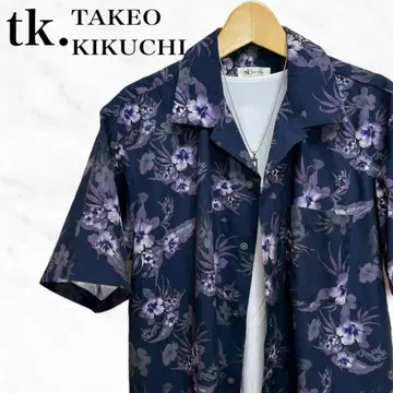 tk.TAKEO KIKUCHI 올 패턴 셔츠 꽃무늬 셔츠 반팔 셔츠 상의