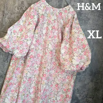 루즈한 사이즈 꽃무늬 올 패턴 퍼프 슬리브 원피스 H&M 귀여운 걸리시