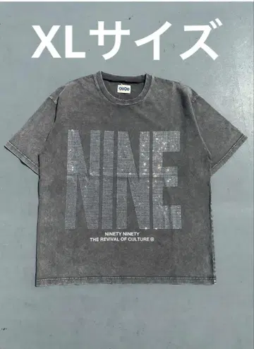 9090 NINE 로고 크리스탈 티셔츠