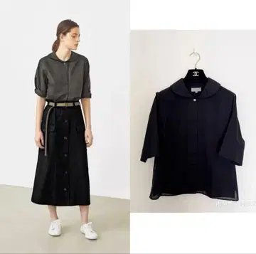 Margaret howell 블랙 반팔 셔츠 사이즈:l