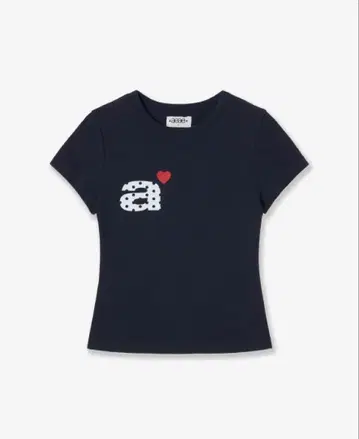 일본 미입고 aeae 하트 로고 도트 티셔츠 네이비 한국 한정품 반팔