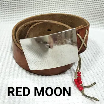 REDMOON 레드 문 실버 플레이트 버클 가죽 벨트