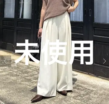 미사용 리브 드와 턱 와이드 슬랙스