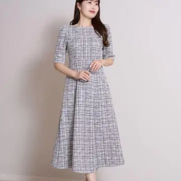 헤르립토 찰롯트 트위드 드레스 네이비