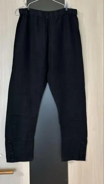 fog linen work 리투아니아 리넨 블랙 밑단 버튼