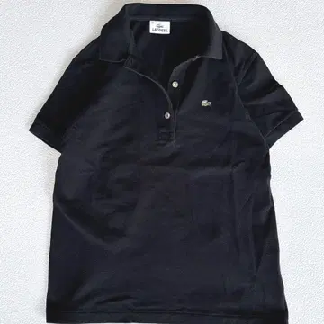 여성용 M 사이즈 라코스테 LACOSTE 피케 셔츠 블랙 로고 악어