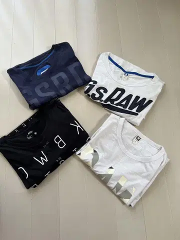 g-star raw 로고 티셔츠 4종 세트