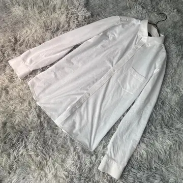 PLST 플라스테 남성용 버튼 다운 셔츠 긴팔 화이트 사이즈 L