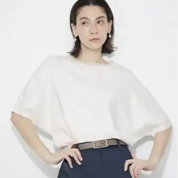 UV 차단 레이온 블렌드 반팔 상의 M 화이트