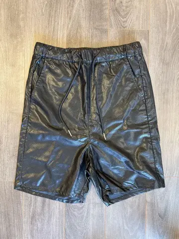 펀칭 가공 합성 가죽 레이어드 팬츠